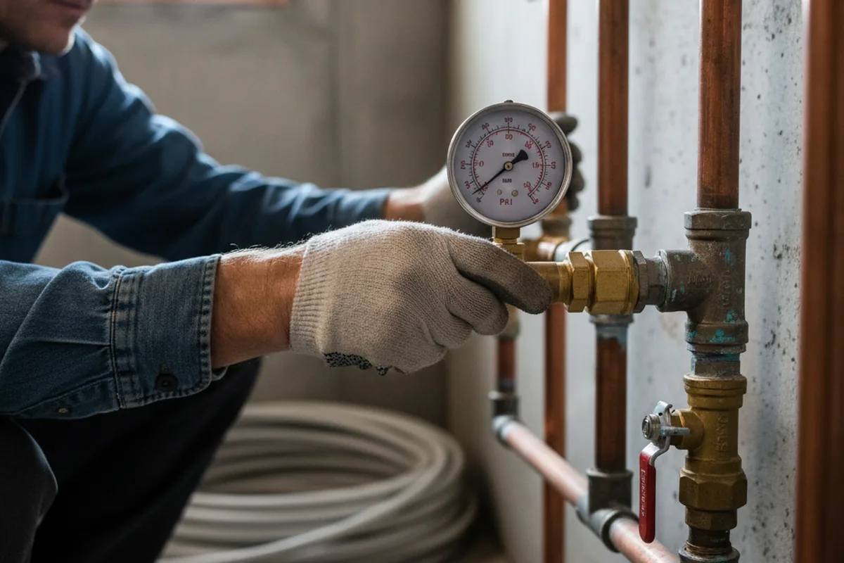 Pressure testing a repaired line during Water Line Repair in Mukilteo